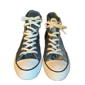 Limited Edition Blue Velvet High Top Converse - Size US 8